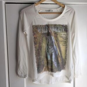 Collezione Tiger Print Long Sleeve Top with Back Detail Women's Size S